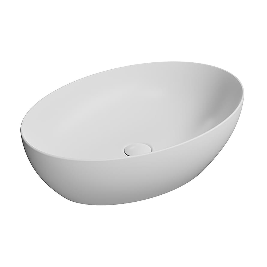 Плитка GSI Pura Раковина накладная PURA 600x420x160 мм белый матовый  поверхность матовая