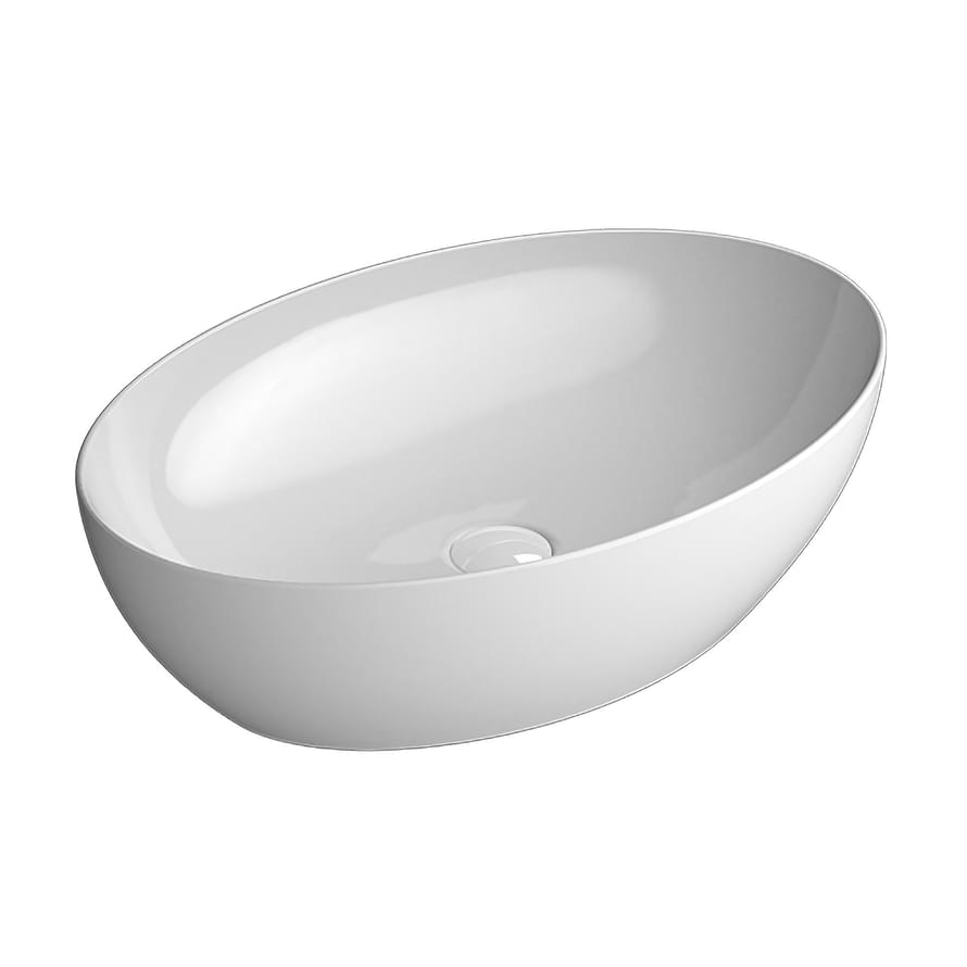 Плитка GSI Pura Раковина накладная PURA 600x420x160 мм белый  поверхность глянец