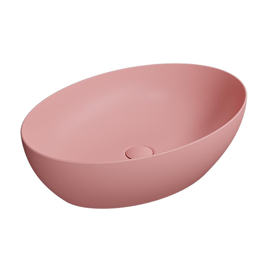 Плитка GSI Pura Раковина накладная PURA 600x420x160 мм розовый матовый  поверхность матовая