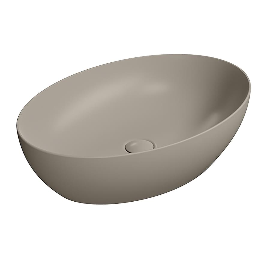 Плитка GSI Pura Раковина накладная PURA 600x420x160 мм серый беж матовый  поверхность матовая