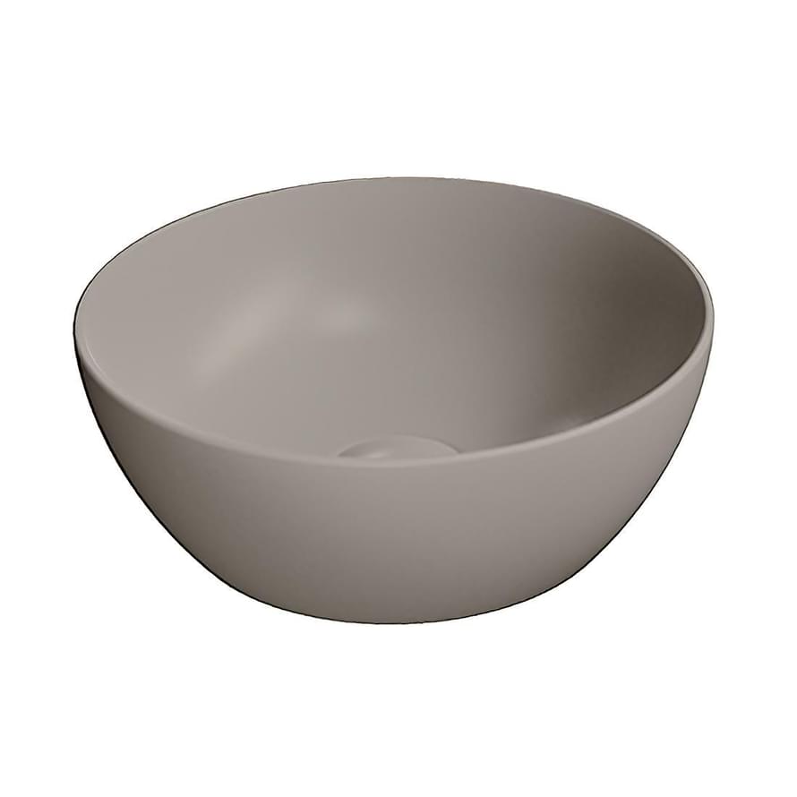 Плитка GSI Pura Раковина накладная PURA круглая 320x320x120 мм серый беж матовый  поверхность матовая