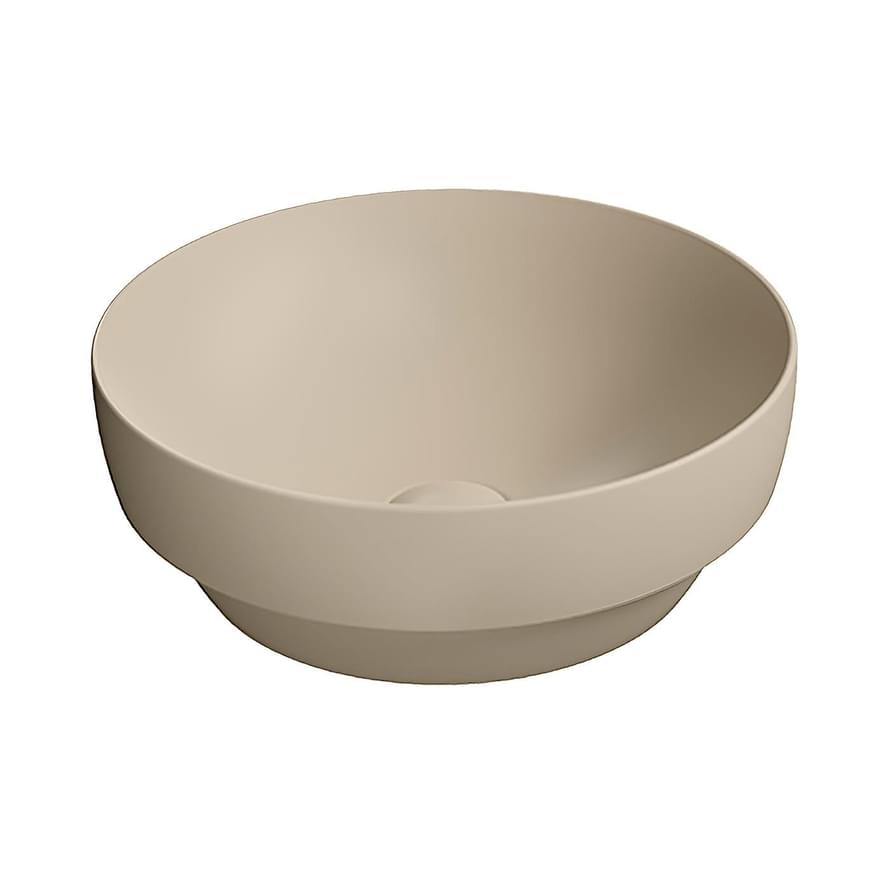 Плитка GSI Pura Раковина накладная PURA круглая 400x400x140 мм бежевый матовый  поверхность матовая