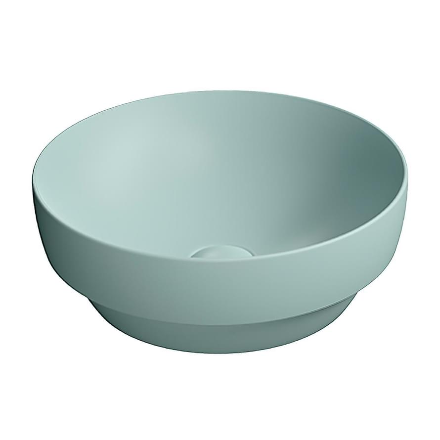 Плитка GSI Pura Раковина накладная PURA круглая 400x400x140 мм голубой матовый  поверхность матовая