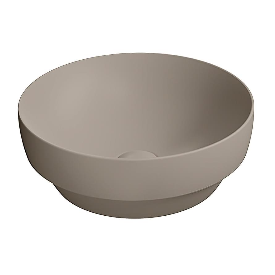 Плитка GSI Pura Раковина накладная PURA круглая 400x400x140 мм серый беж матовый  поверхность матовая