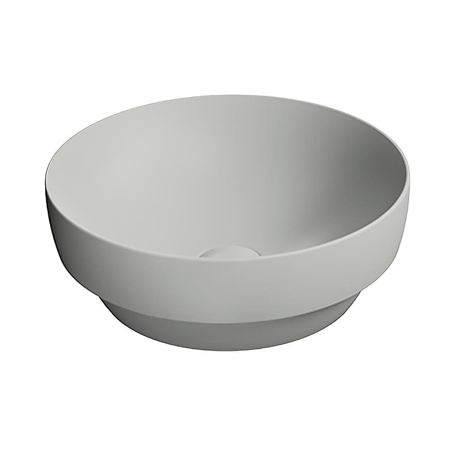 Плитка GSI Pura Раковина накладная PURA круглая 400x400x140 мм серый матовый  поверхность матовая