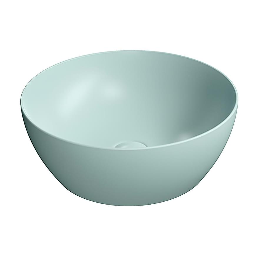 Плитка GSI Pura Раковина накладная PURA круглая 420x420x160 мм голубой матовый  поверхность матовая