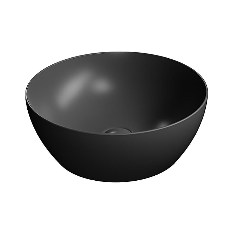 Плитка GSI Pura Раковина накладная PURA круглая 420x420x160 мм черный матовый  поверхность матовая