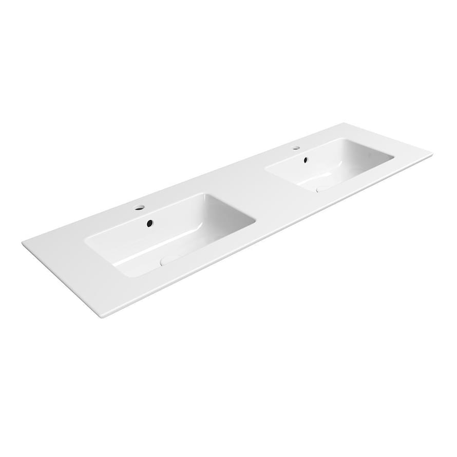 Плитка GSI Pura Раковина подвесная/встраиваемая PURA 1426x460x175 двойная мм белый  поверхность глянец