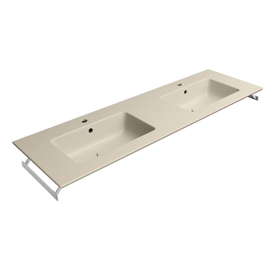 Плитка GSI Pura Раковина подвесная/встраиваемая PURA 1426x460x175 мм двойная бежевый матовый  поверхность матовая
