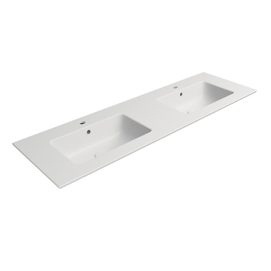 Плитка GSI Pura Раковина подвесная/встраиваемая PURA 1426x460x175 мм двойная белый матовый  поверхность матовая