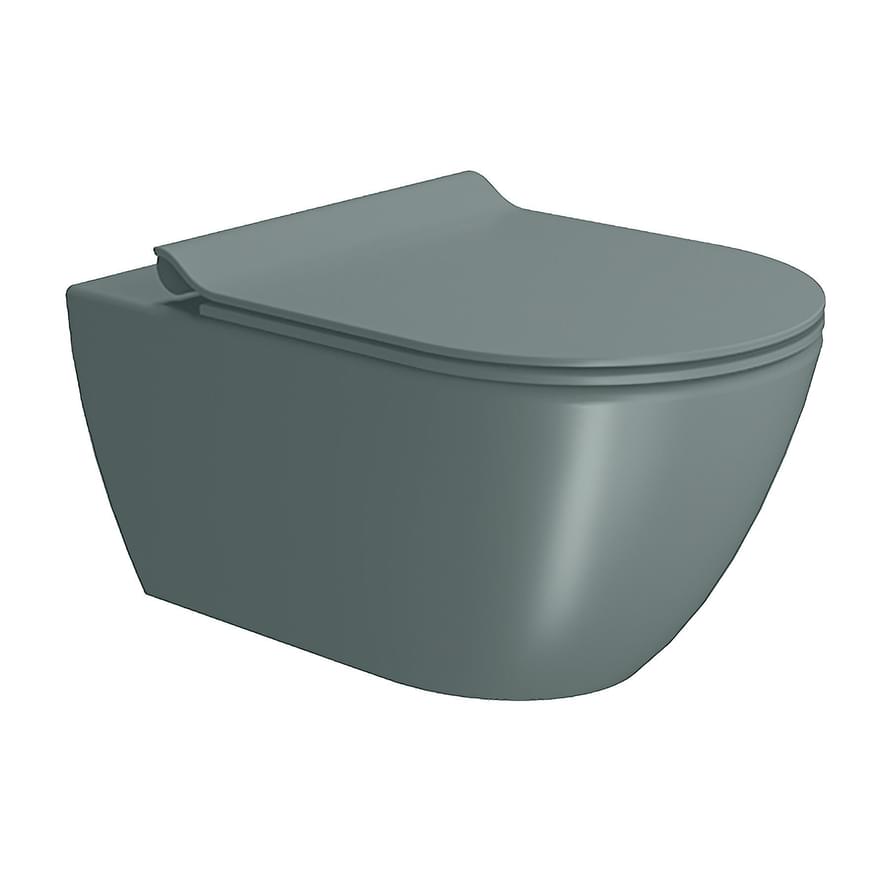 Плитка GSI Pura Унитаз PURA Swirlflush подвесной без сиденья с креплением зеленый матовый  поверхность матовая