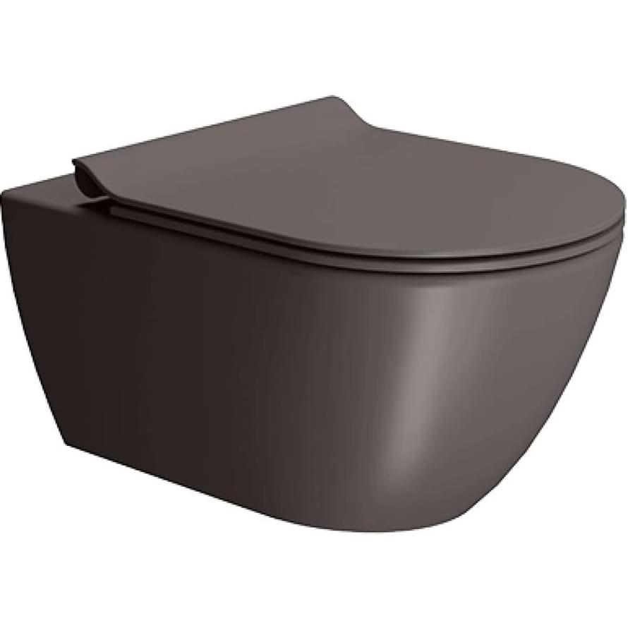 Плитка GSI Pura Унитаз PURA Swirlflush подвесной без сиденья с креплением коричневый матовый  поверхность матовая