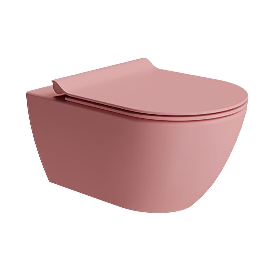 Плитка GSI Pura Унитаз PURA Swirlflush подвесной без сиденья с креплением розовый матовый  поверхность матовая