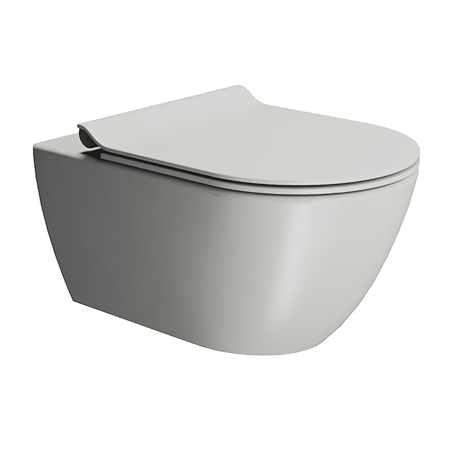 Плитка GSI Pura Унитаз PURA Swirlflush подвесной без сиденья с креплением серый матовый  поверхность матовая