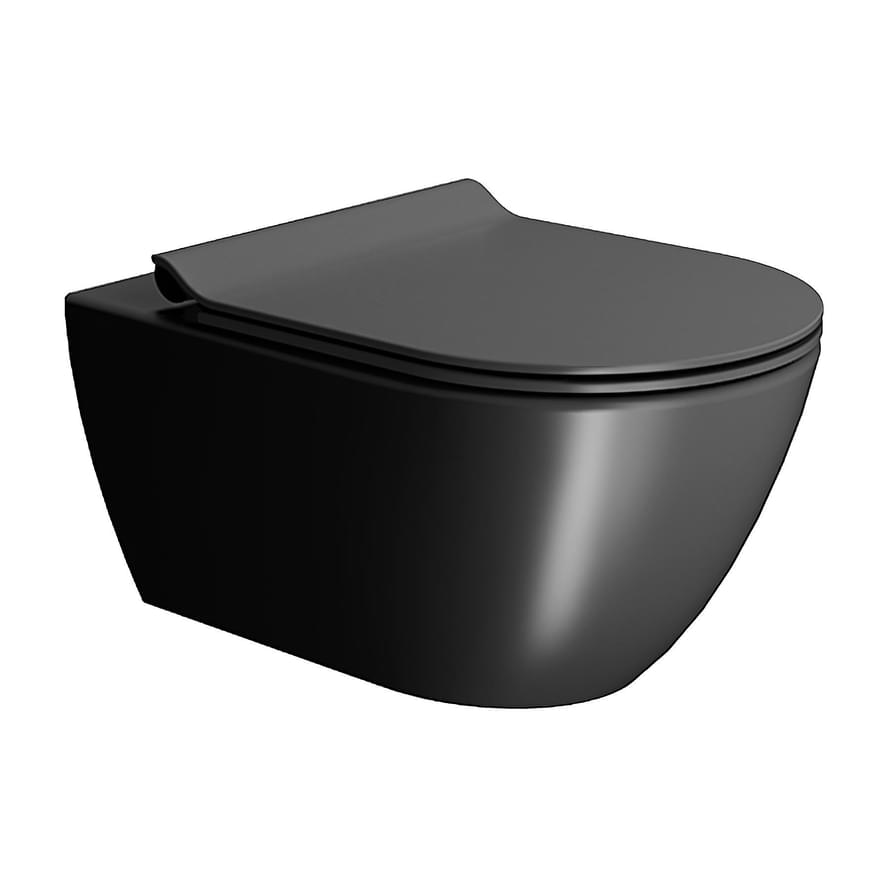 Плитка GSI Pura Унитаз PURA Swirlflush подвесной без сиденья с креплением черный матовый  поверхность матовая