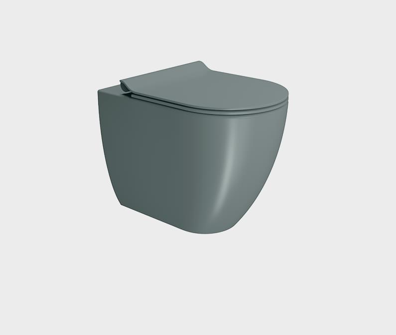 Плитка GSI Pura Унитаз PURA Swirlflush приставной без сиденья с креплением зеленый матовый  поверхность матовая