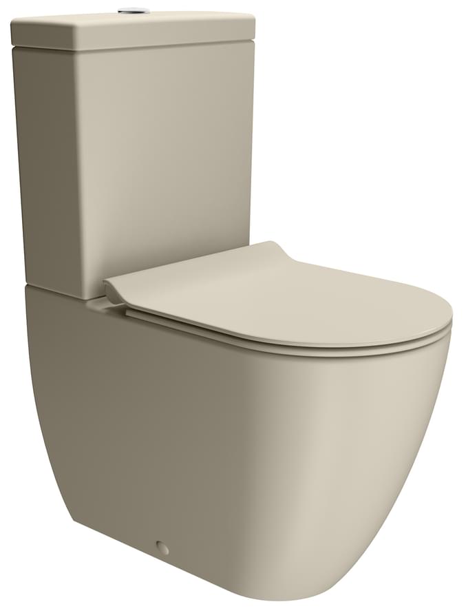 Плитка GSI Pura Унитаз напольный PURA Swirlflush без бачка без сиденья с креплением бежевый матовый  поверхность матовая