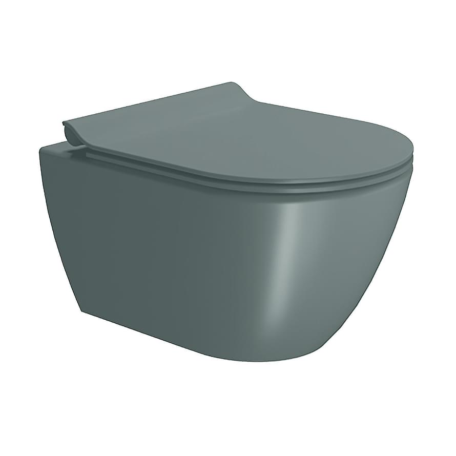 Плитка GSI Pura Унитаз подвесной PURA Swirlflush без сиденья с креплением зеленый матовый  поверхность матовая