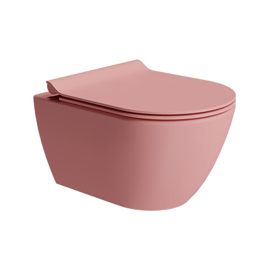 Плитка GSI Pura Унитаз подвесной PURA Swirlflush без сиденья с креплением розовый матовый  поверхность матовая