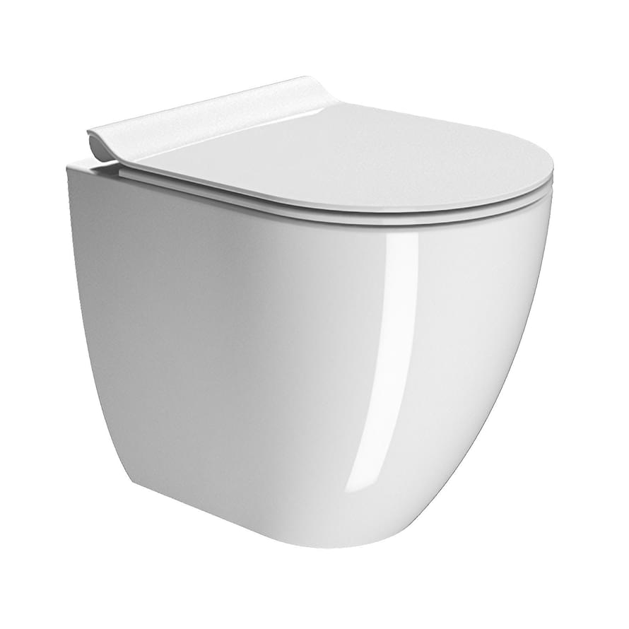 Плитка GSI Pura Унитаз приставной PURA Swirlflush без сиденья с креплением белый  поверхность глянец