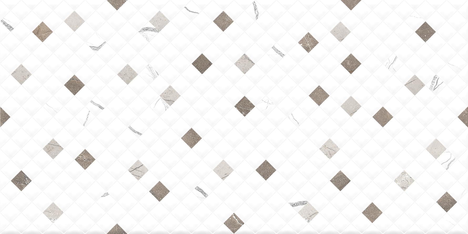 Плитка Global Tile Siluet Белая Мозаика 25x50 см, поверхность глянец
