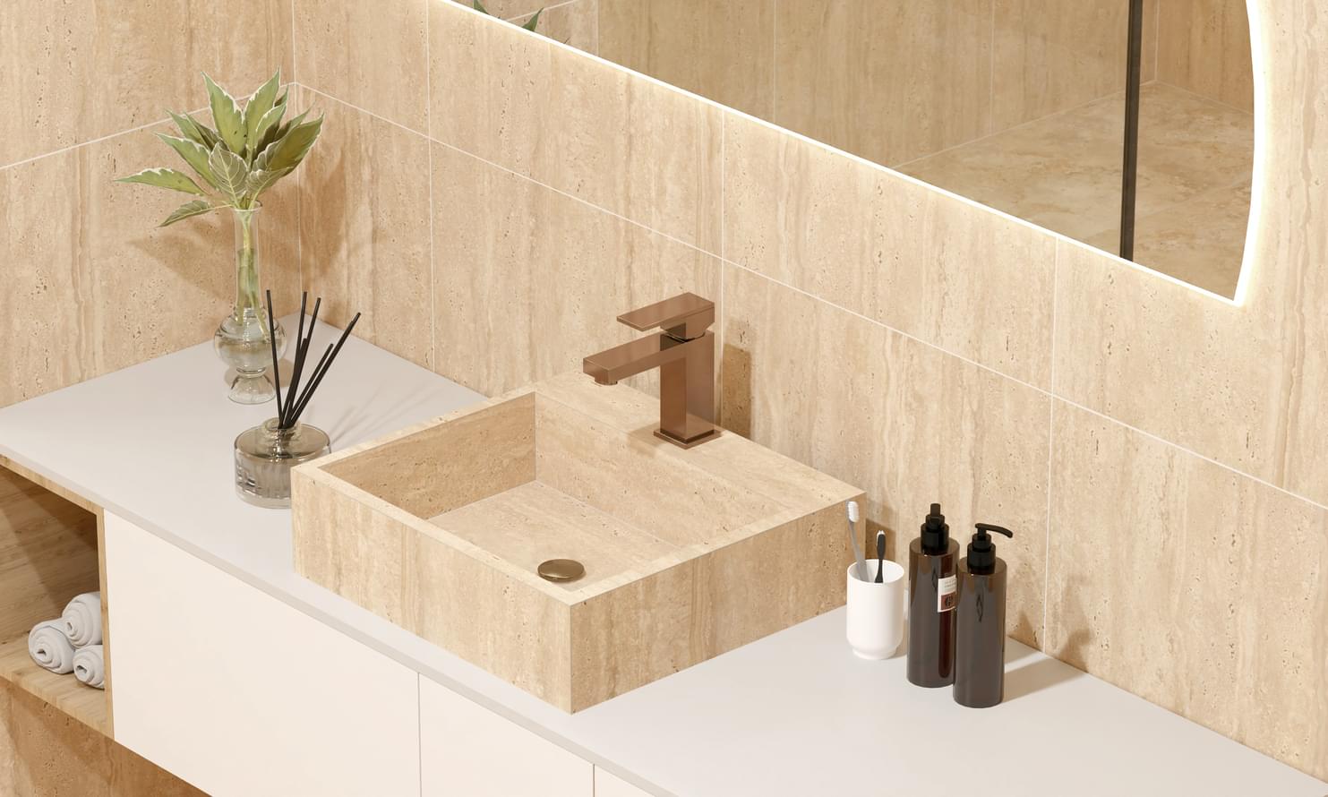 керамогранит фабрики Global Tile коллекция Травертин
