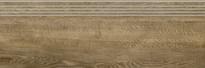 Плитка Grasaro Italian Wood Темно-Коричневый Ступень 20x60 см, поверхность матовая, рельефная