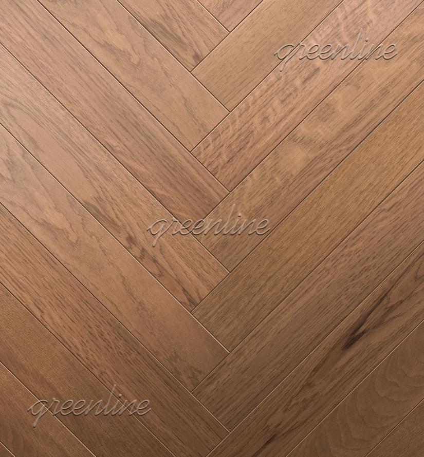 Паркетная доска Greenline Deluxe Виченца Английская Ёлка Классик 11x60 см, поверхность УФ-лак