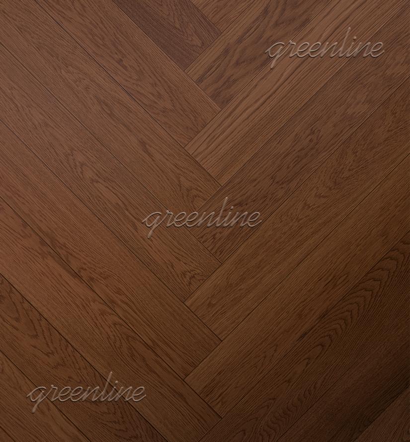Паркетная доска Greenline Deluxe Мурано Английская Ёлка Классик 11x60 см, поверхность УФ-лак
