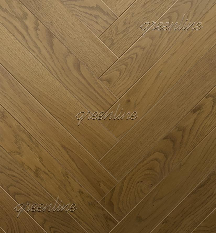 Паркетная доска Greenline Extra Дуб Глори Английская Ёлка Классик 12.7x62 см, поверхность УФ-масло