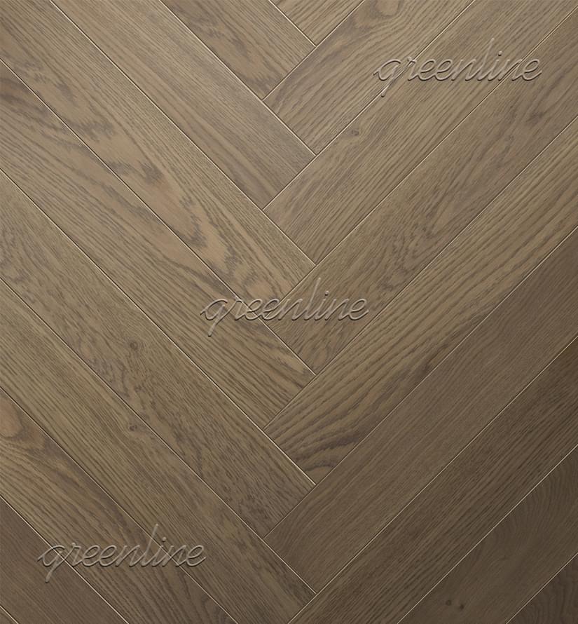 Паркетная доска Greenline Extra Дуб Квин Английская Ёлка Классик 10x52 см, поверхность УФ-масло