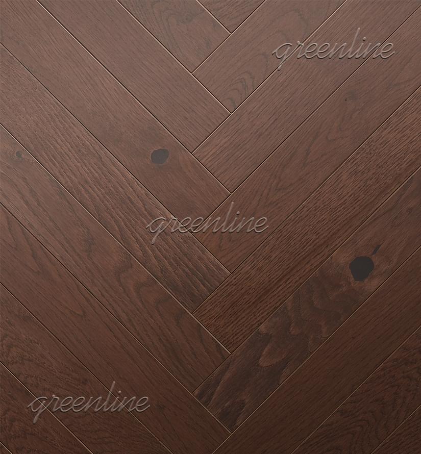 Паркетная доска Greenline Extra Дуб Магнет Английская Ёлка Рустик 12.7x52 см, поверхность УФ-масло