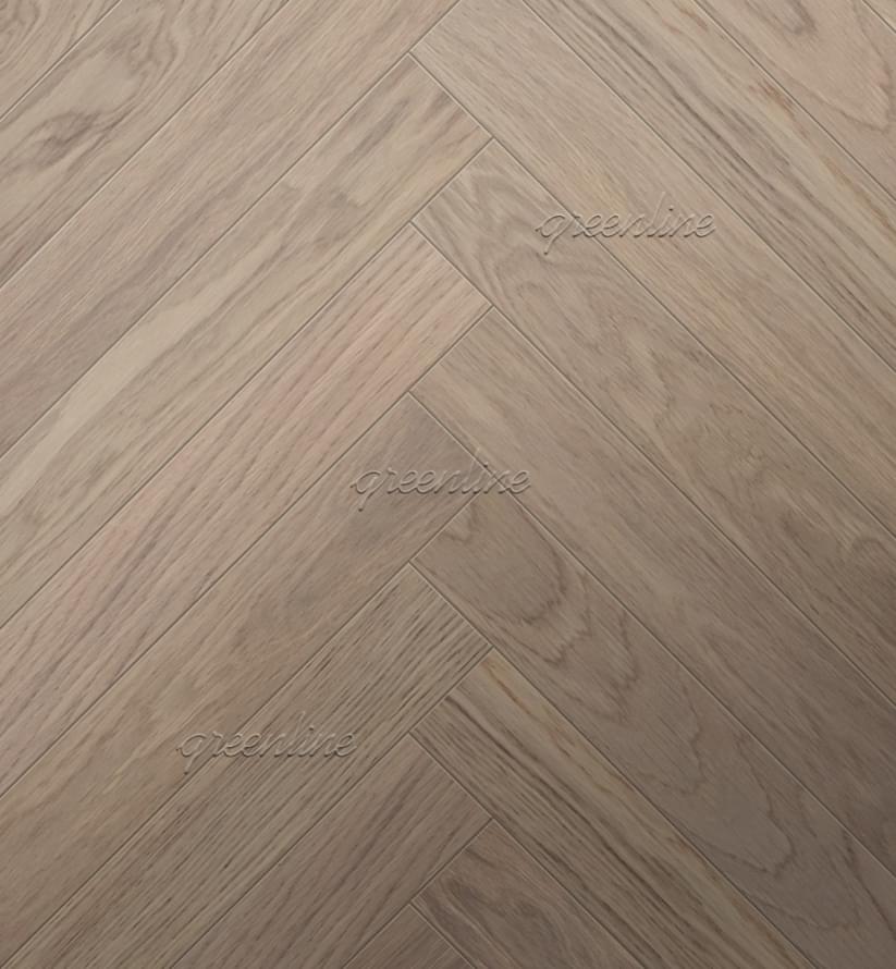 Паркетная доска Greenline Ultima Дуб Атом Натур Английская Елка Натур 13x60 см, поверхность матовый лак