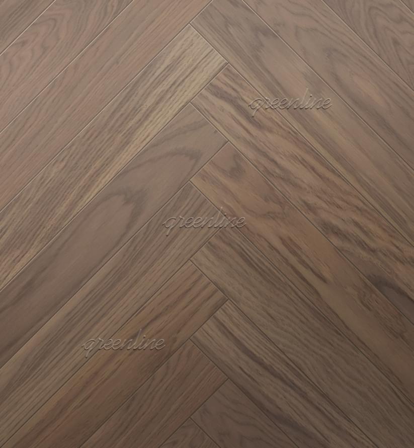 Паркетная доска Greenline Ultima Дуб Вортекс Английская Елка Классик 13x60 см, поверхность матовый лак