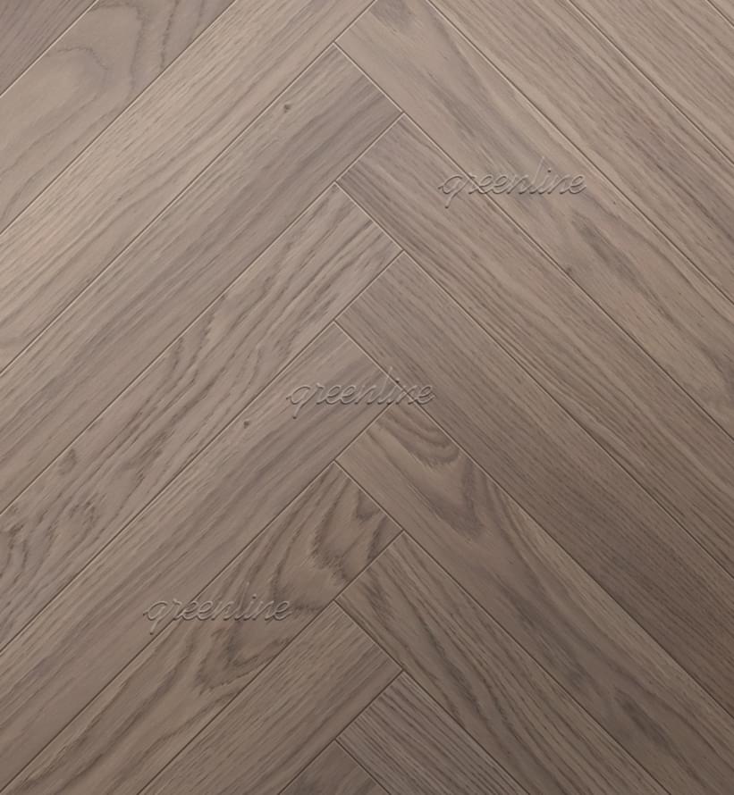 Паркетная доска Greenline Ultima Дуб Квант Натур Английская Елка Натур 13x60 см, поверхность матовый лак