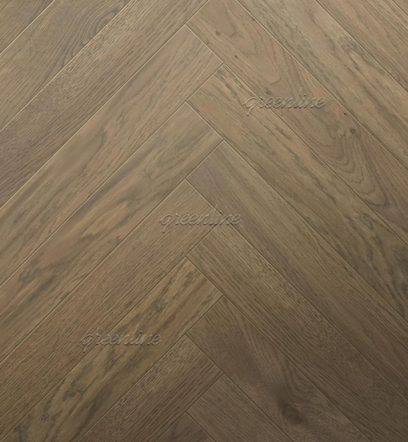 Паркетная доска Greenline Ultima Дуб Ксенон Английская Елка Классик 11x60 см, поверхность матовый лак