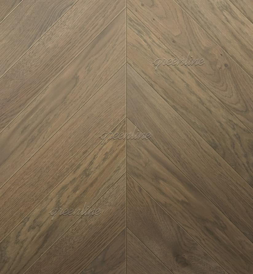 Паркетная доска Greenline Ultima Дуб Ксенон Французская Елка Классик 11x59 см, поверхность матовый лак