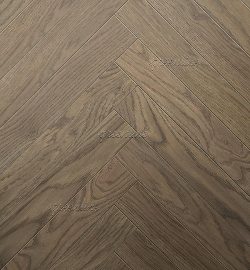 Паркетная доска Greenline Ultima Дуб Хайтек Натур Английская Елка Натур 11x60 см, поверхность матовый лак
