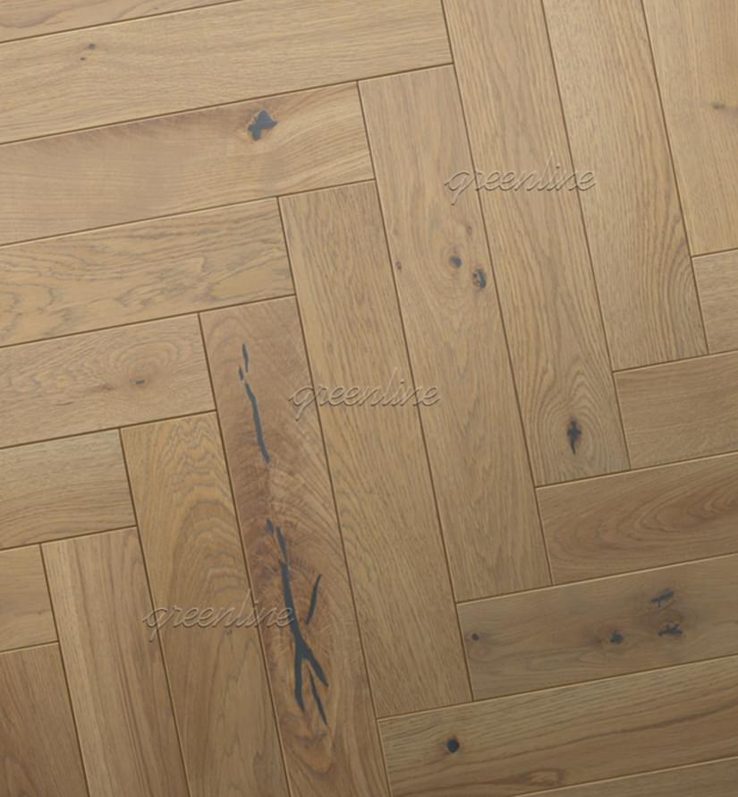 Паркетная доска Greenline Оптимум 901 Дуб Идеал Рустик Англ 12.5x62 см, поверхность матовый лак