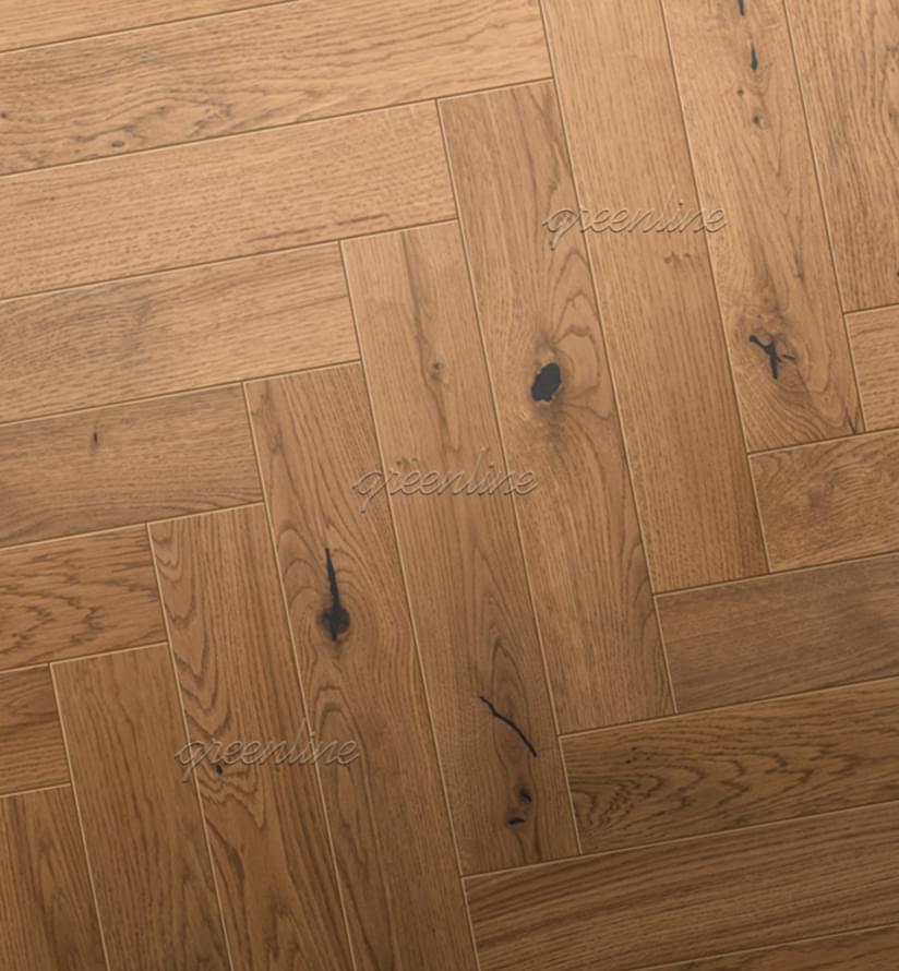 Паркетная доска Greenline Оптимум 904 Дуб Финиш Рустик Англ 12.5x62 см, поверхность матовый лак