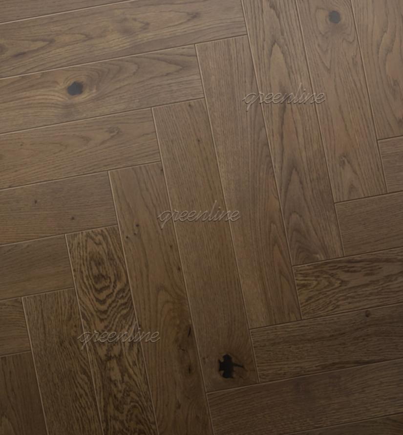 Паркетная доска Greenline Оптимум 906 Дуб Энергия Рустик Англ 12.5x62 см, поверхность матовый лак