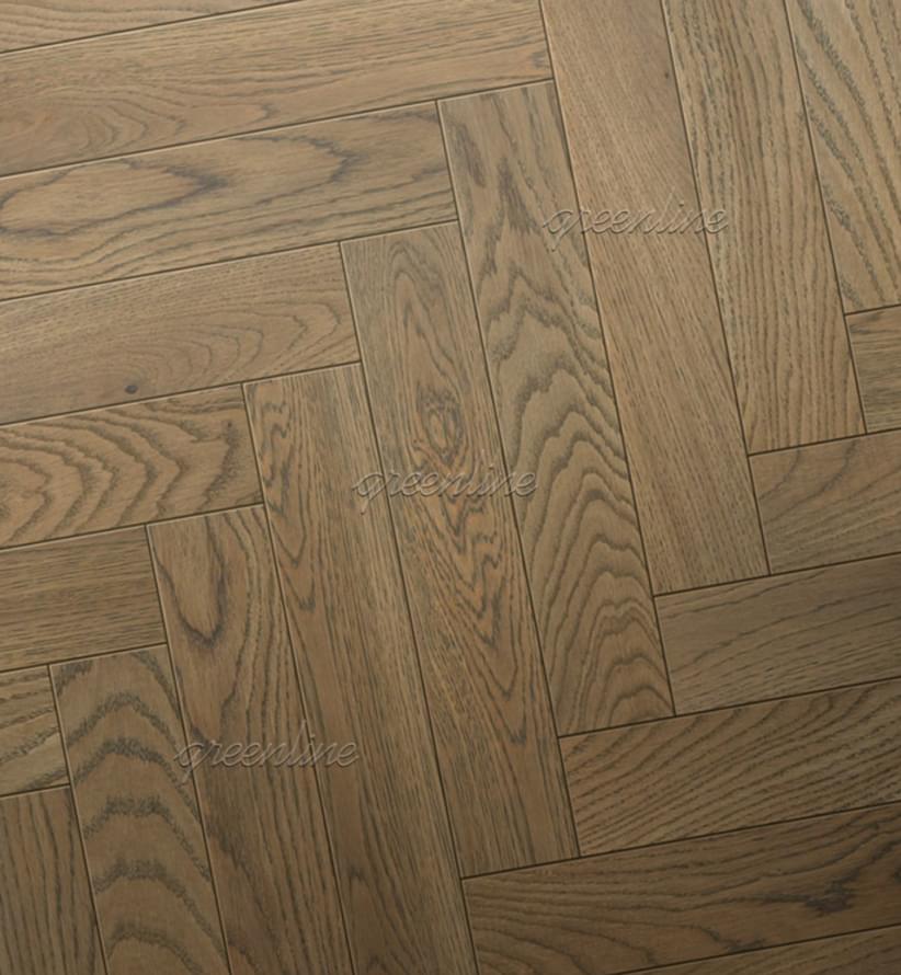 Паркетная доска Greenline Оптимум 907 Дуб Орбита Классик Англ 12.5x62 см, поверхность матовый лак