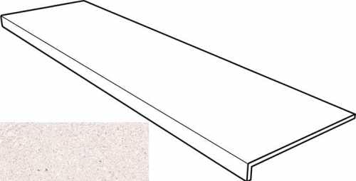 Плитка Gres De Aragon Cronos Ступень фронтальная Anti-Slip Rect. Blanco 31.5x120 см, поверхность матовая, рельефная