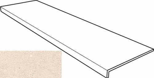 Плитка Gres De Aragon Cronos Ступень фронтальная Anti-Slip Rect. Crema 31.5x120 см, поверхность матовая, рельефная