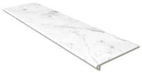 Плитка Gres De Aragon Marble Peldano Redondo Carrara Blanco Liso 33x120 см, поверхность матовая