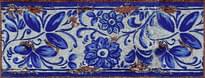 Плитка Gresan Decorados Cenefa Antiga Azul 12x33 см, поверхность матовая, рельефная
