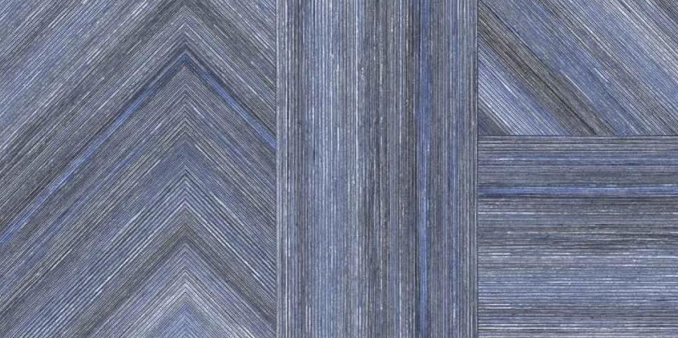 Плитка ITC Forked Wood Blue Carving 60x120 см, поверхность матовая, рельефная