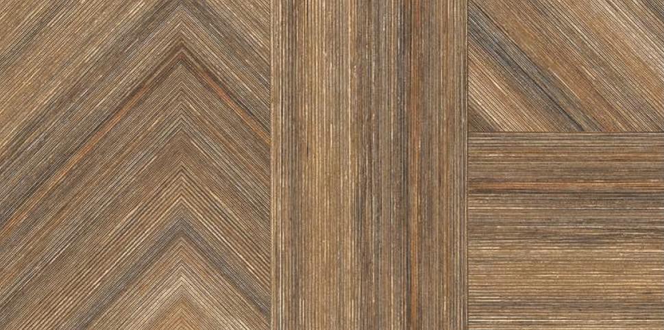 Плитка ITC Forked Wood Brown Sugar 60x120 см, поверхность полуполированная, рельефная