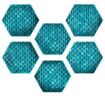 Плитка ITT Tribu Blue Shiny Hexa 23.2x26.7 см, поверхность матовая