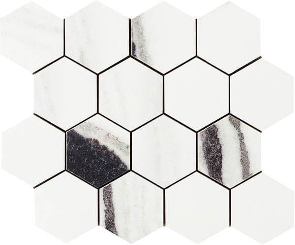 Impronta Italgraniti Lux Experience Panda White Mosaico Esagona Fade 26x30